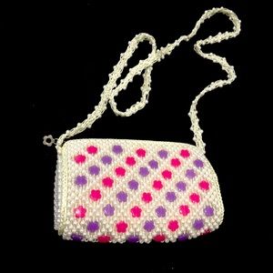 Pink and purple pearl sholder bag